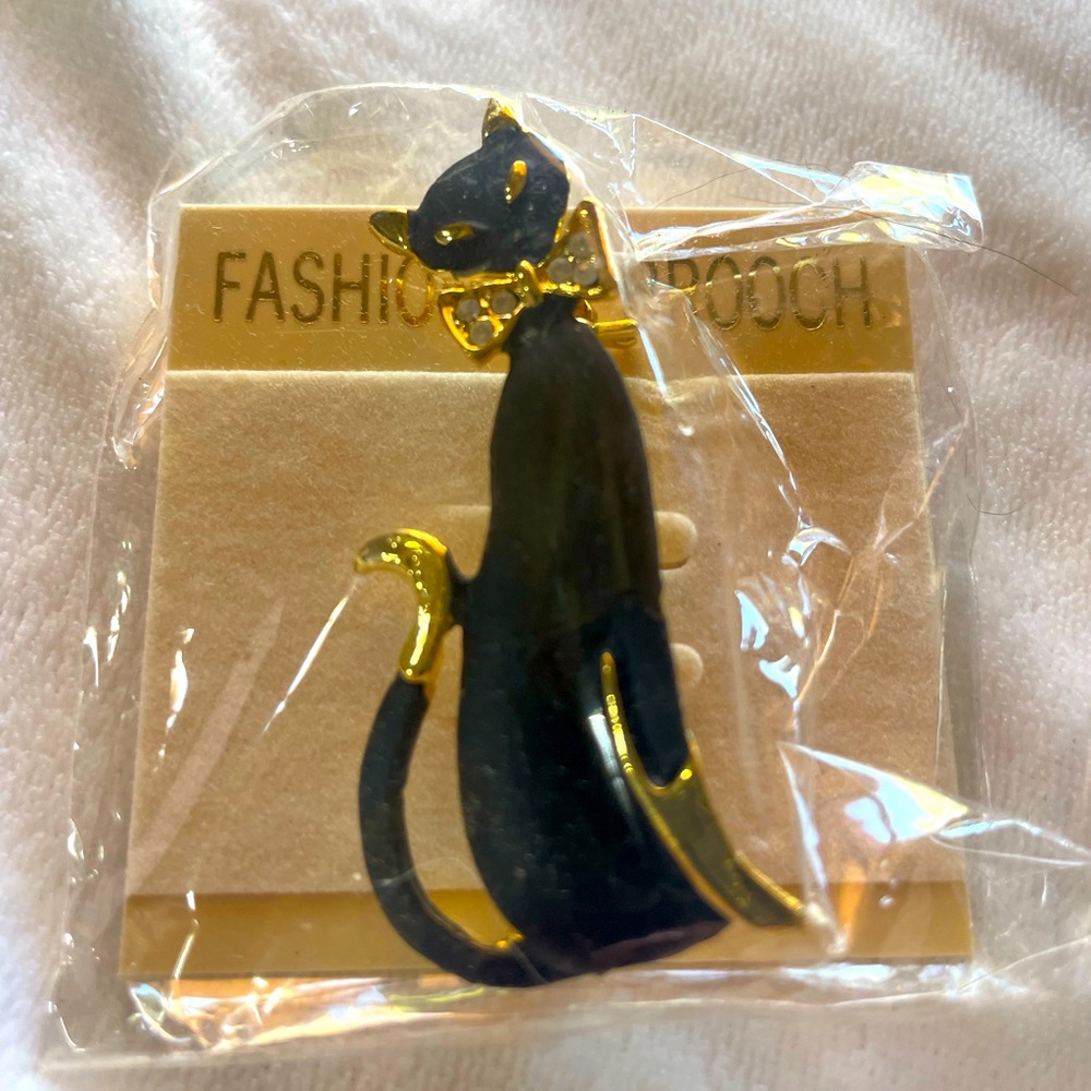 Black cat pin.
